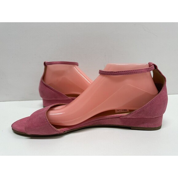 Fioni Sandals Women size 11W comfort open toe ankle strap flats pnk fabric upper - Picture 6 of 10